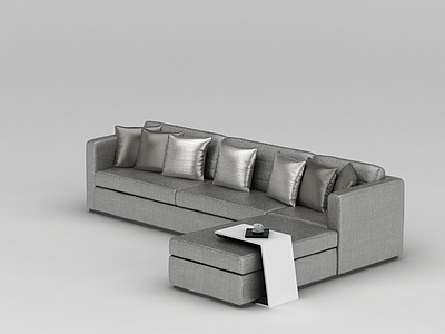 时尚灰色转角沙发模型3d模型
