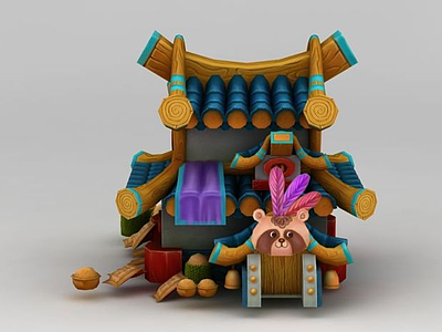 卡通小猪房子3d模型