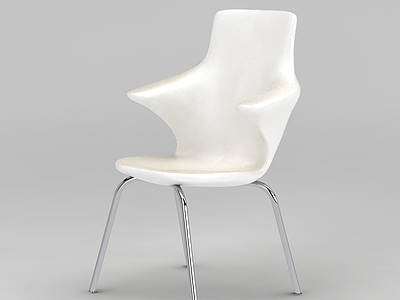 3d米白色时尚创意椅子免费模型