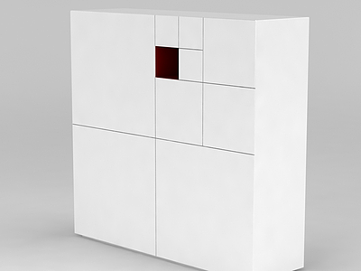 白色简约柜子模型3d模型
