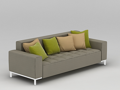 3d时尚简约沙发抱枕组合免费模型