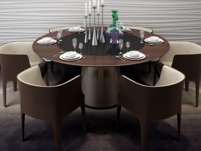 时尚餐桌椅组合3d模型