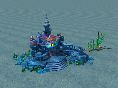 3d海底城堡模型