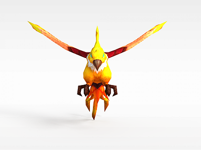 3d黄色飞鸟模型