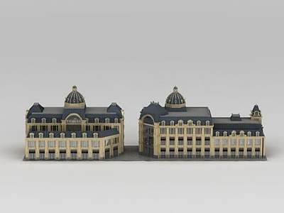 3d欧式商业楼模型