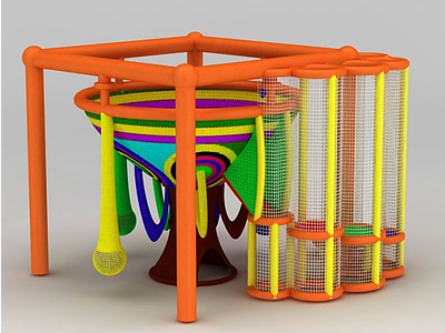 儿童室内游乐绳网3d模型