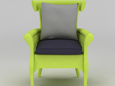 荧光绿休闲椅子模型3d模型
