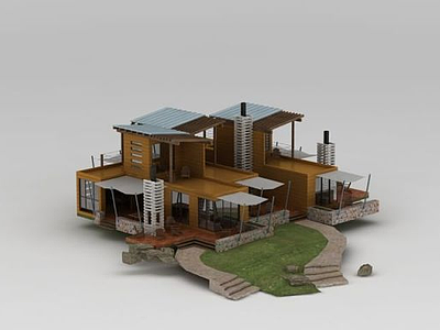木屋别墅模型3d模型