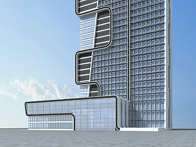 3d现代时尚办公楼模型