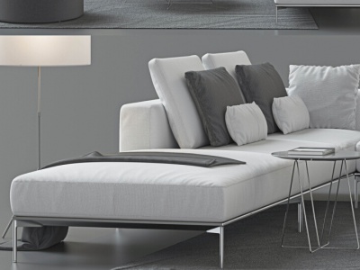 3d现代时尚沙发茶几模型
