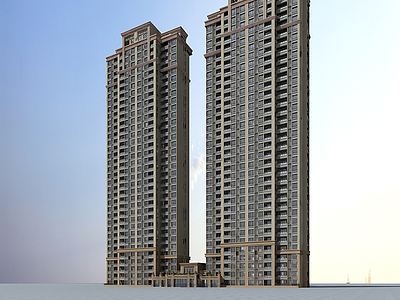3d高层住宅小区建筑模型