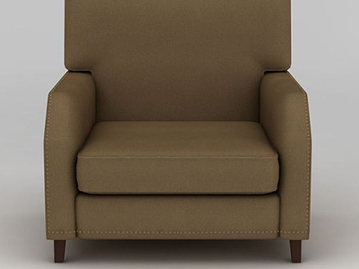 简约铆钉单人沙发3d模型