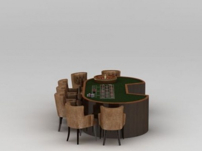 3d扑克牌桌模型