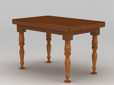 欧式长方形木桌3d模型