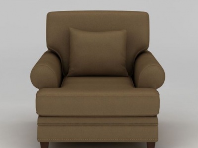 3d简约单人皮革沙发免费模型