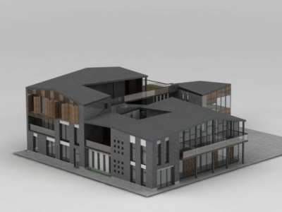 3d会所建筑模型