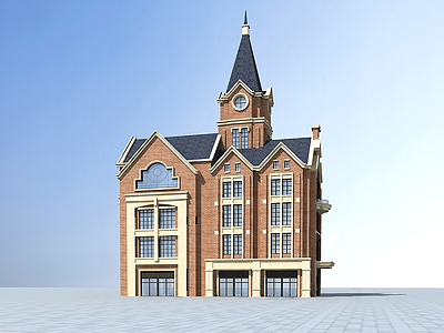 3d欧式教堂建筑模型