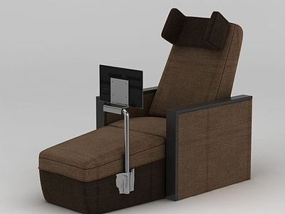 3d棕色休闲沙发模型