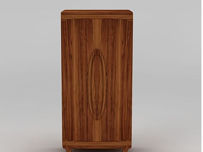 3d简约实木两门衣柜模型