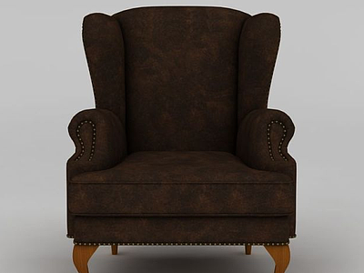 棕色欧式休闲沙发模型