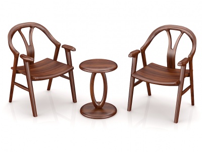 北欧实木休闲桌椅模型3d模型