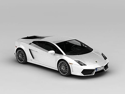 白色跑车3d模型