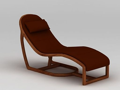 休闲实木躺椅模型3d模型