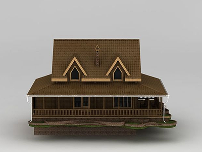 3d木屋别墅模型
