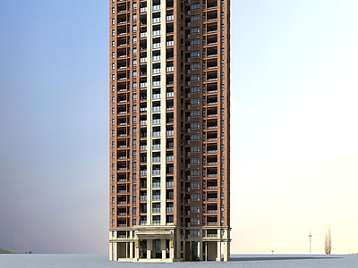3d高层住宅楼建筑模型