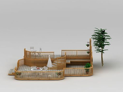 3d休闲小花园模型