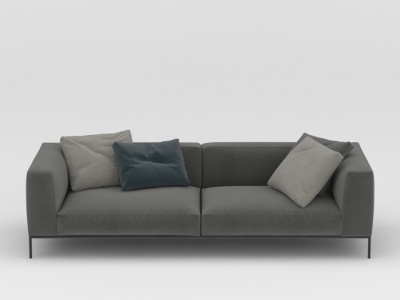 现代灰色布艺沙发模型