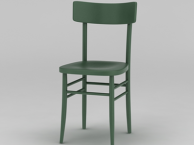 3d北欧绿色实木椅子模型