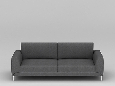 中式灰色布艺沙发模型