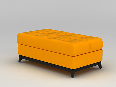 北欧黄色沙发榻模型