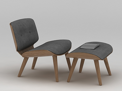 3d时尚脚蹬休闲沙发椅免费模型