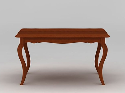 美式田园实木长餐桌模型3d模型