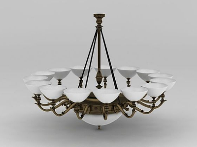 3d古典美式客厅吊灯模型
