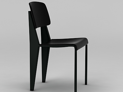 3d北欧黑色简约餐椅免费模型