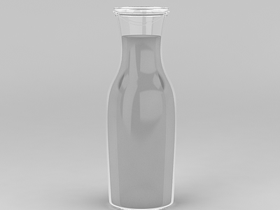 3d现代玻璃水瓶模型