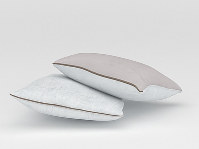 素色布艺沙发靠枕模型3d模型
