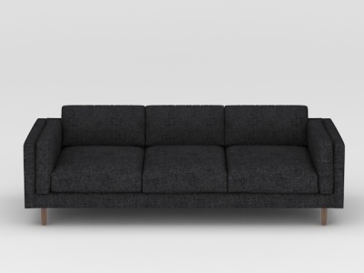 3d北欧黑色休闲布艺沙发模型