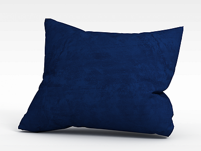 3d蓝色布艺沙发靠枕模型
