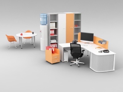 公司办公室桌椅家具模型3d模型