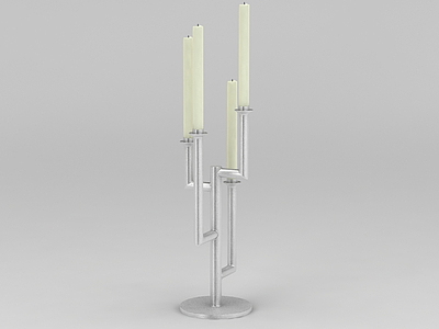 3d现代时尚银色烛台模型