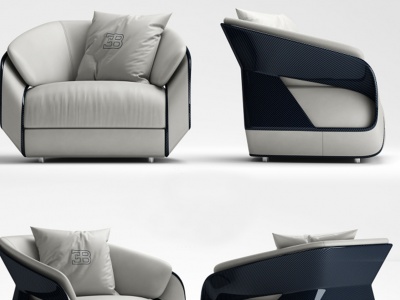 现代布艺休闲单人沙发模型3d模型