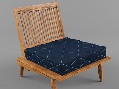 3d中式风格实木休闲椅模型