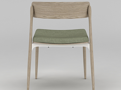 3d北欧时尚简约实木餐椅免费模型