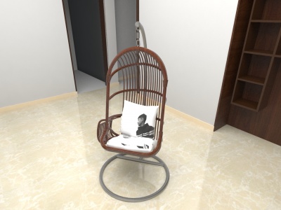 3d时尚室内木质吊椅模型