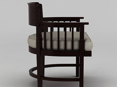 中式实木扶手椅模型3d模型