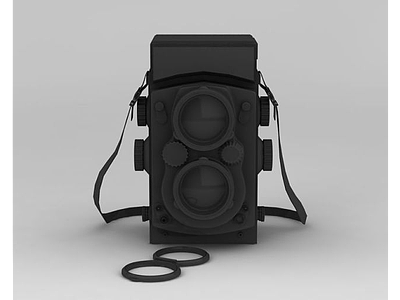 3d黑色复古相机模型